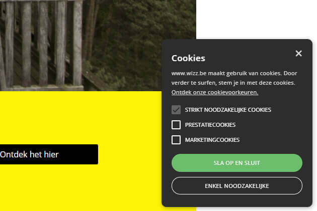 screenshot cookiemelding
